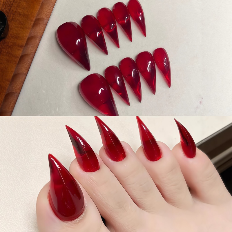 Nail Extension Tips - Long Stiletto Press On Nails, Glossy