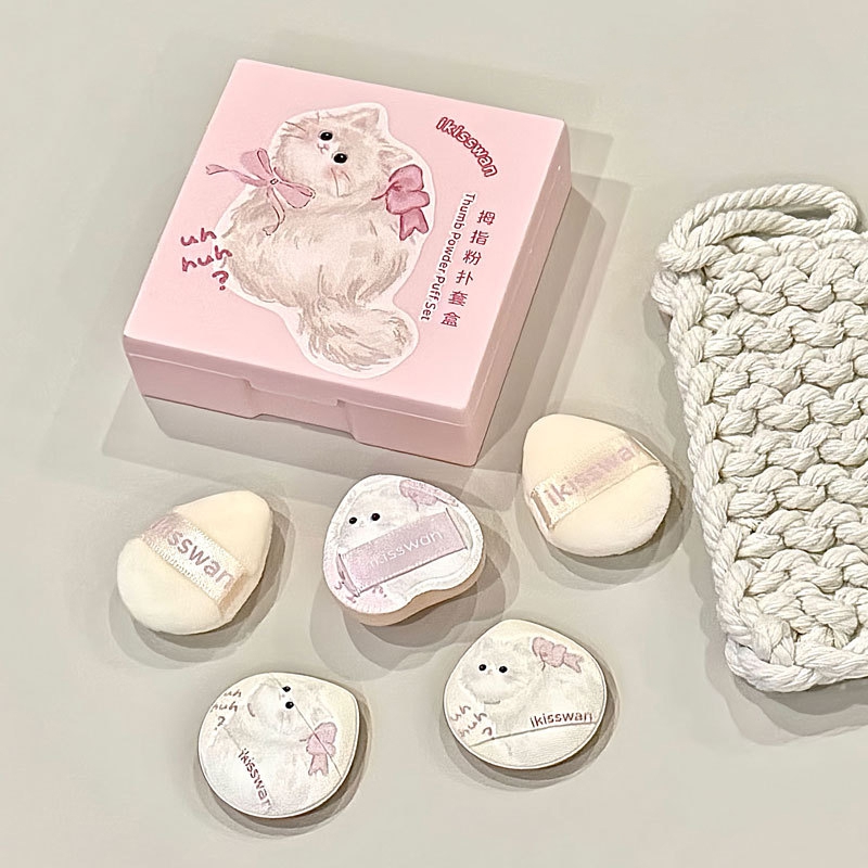 5Pcs Cute Mini Finger Puff Set - огляд і ціна Beauty Makeup Box Set