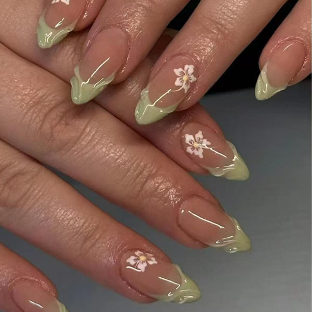 24pcs Simple Green French Fake - огляд і ціна Nail Extension Tips