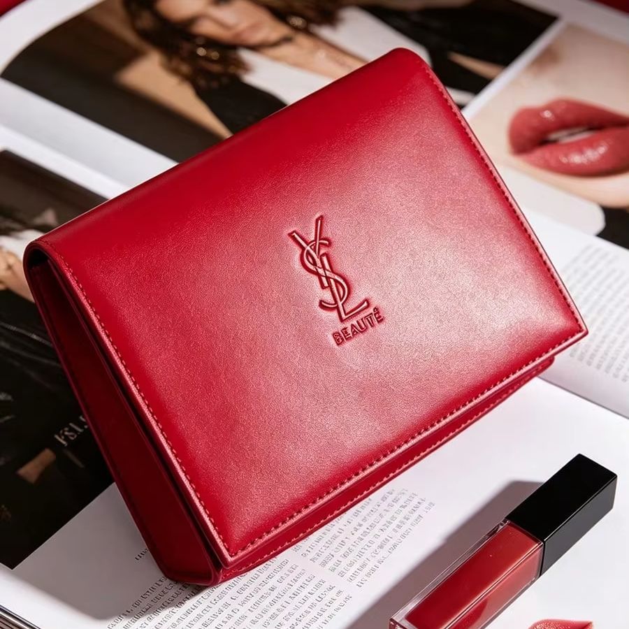 YSL’s Bag Elegant Red Quilted  - огляд і ціна Ysl Beauty Makeup Bag