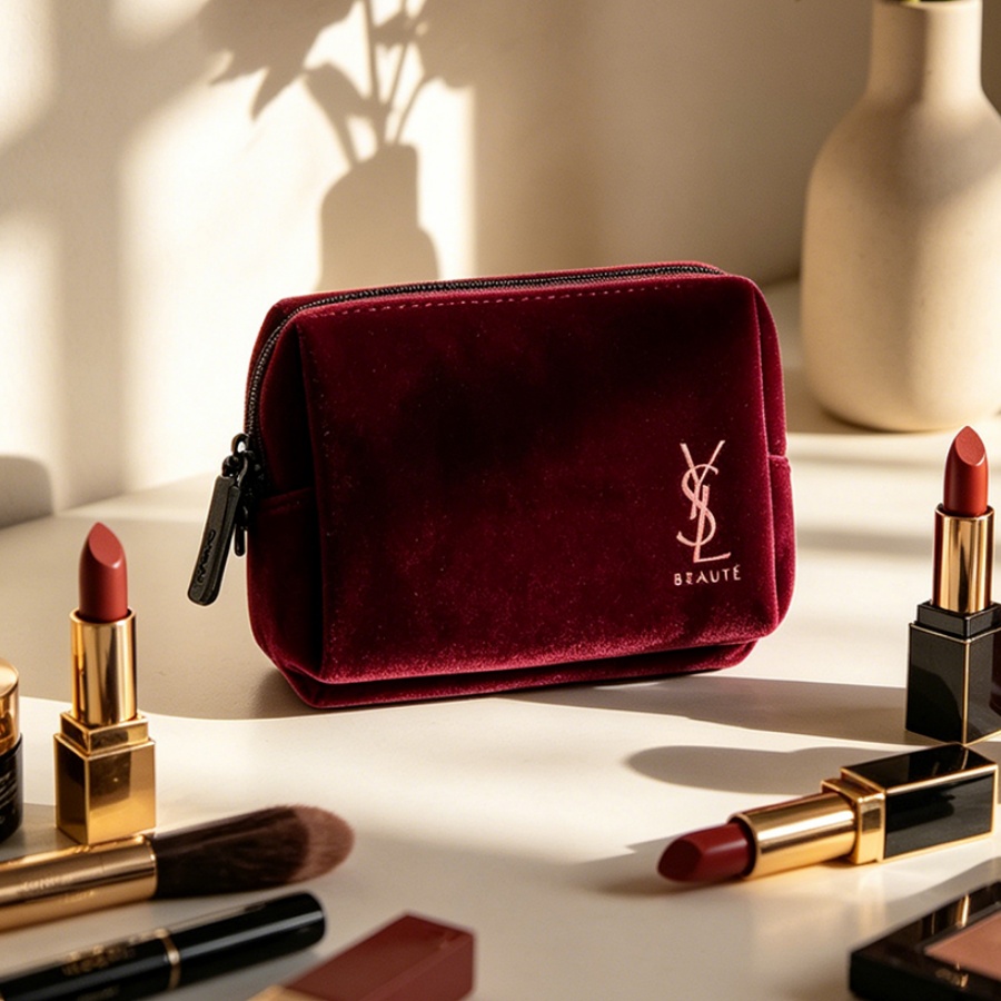 YSL’s Bag Wine Red Velvet Mini - огляд і ціна Ysl Beauty Makeup Bag