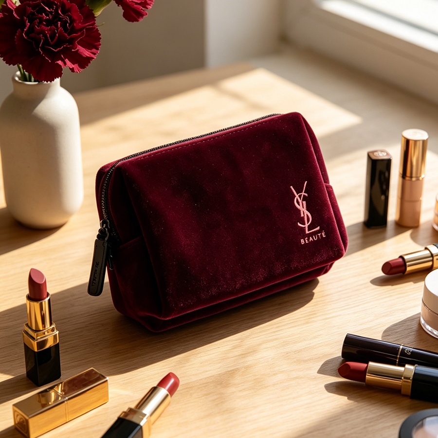 YSL’s Bag Wine Red Velvet Mini - огляд і ціна Ysl Beauty Makeup Bag