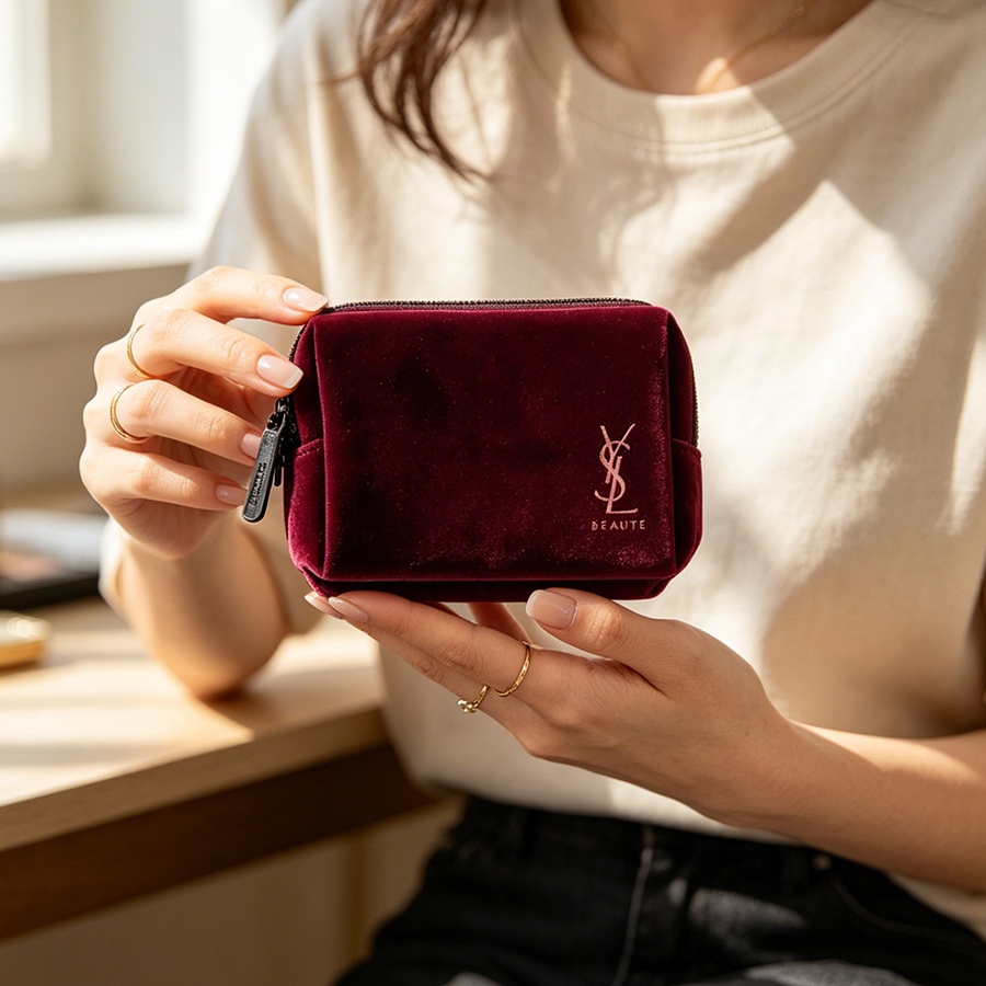 YSL’s Bag Wine Red Velvet Mini - огляд і ціна Ysl Beauty Makeup Bag