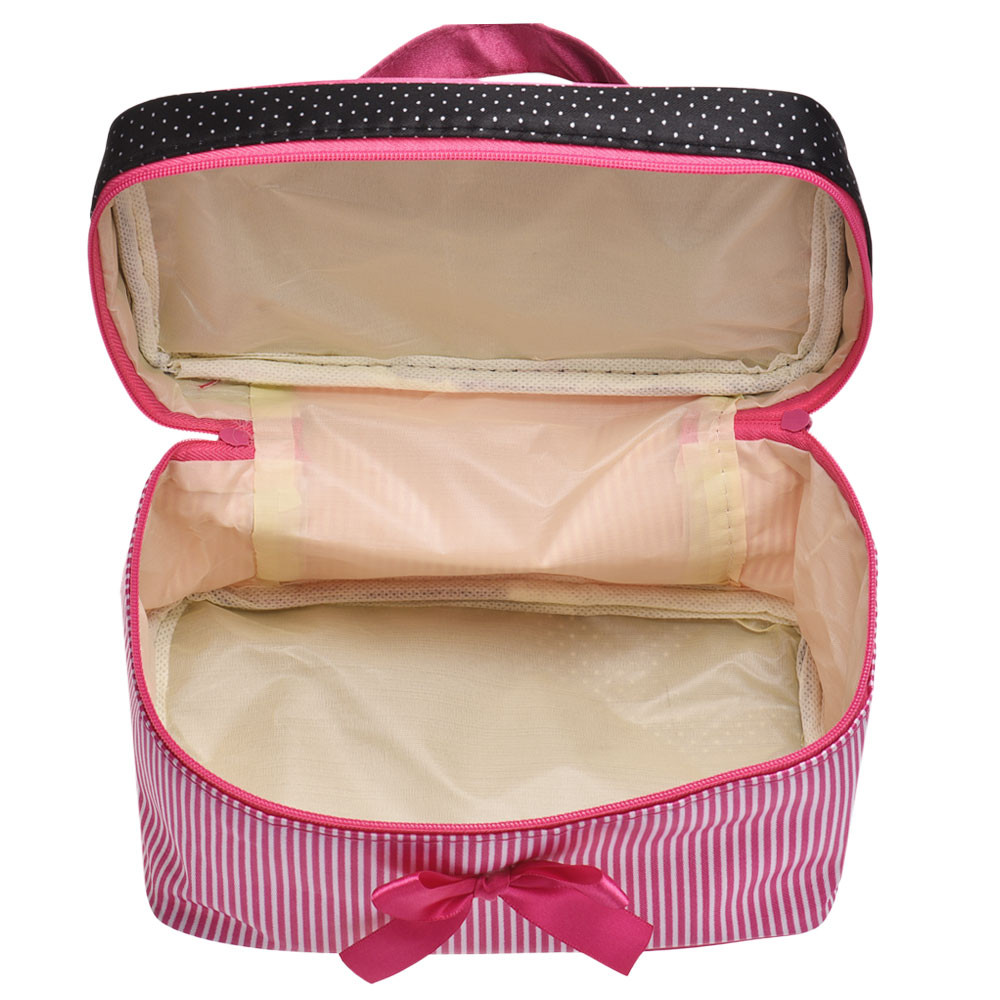 Women Travel Bow Stripe Make U - огляд і ціна Ysl Beauty Makeup Bag