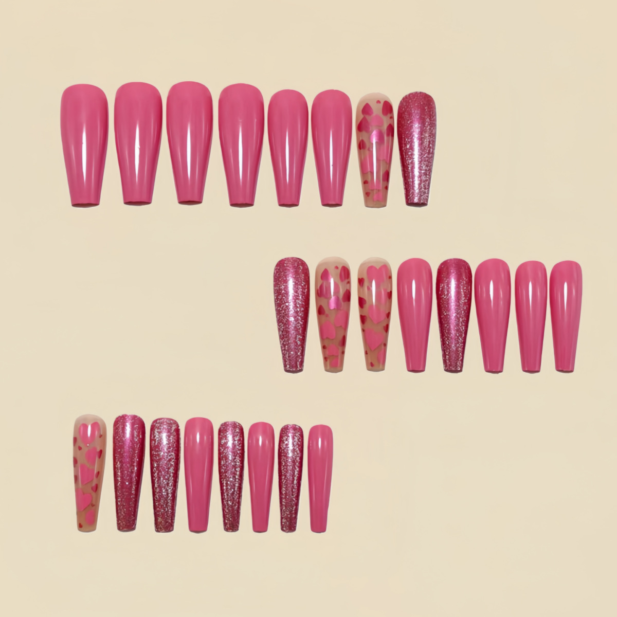Medium long fake nails Pink bl - огляд і ціна Nail Extension Tips