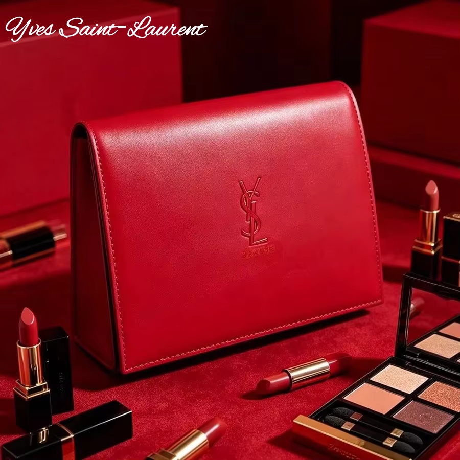 YSL Saint Laurent Red Leather  - огляд і ціна Ysl Beauty Makeup Bag